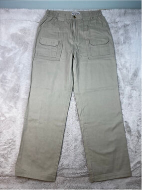 Boca Classics Beige Straight Leg Cargo Pants Mens Size 33x32 Made in Egypt